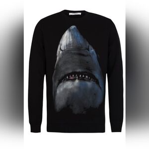 Black Shark Print Men's Sweater